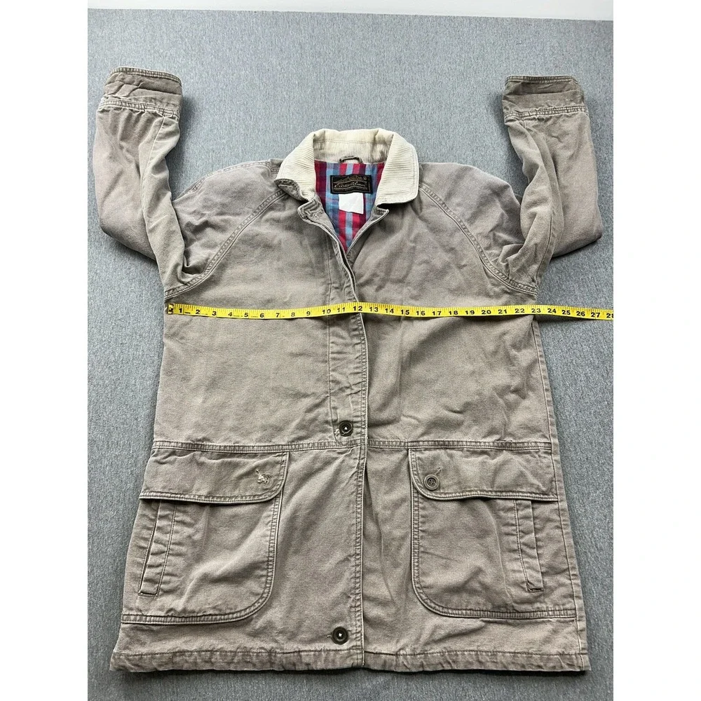 Vtg‎ Eddie Bauer Barn Chore Coat Canvas Flannel Lined Corduroy *Missing Buttons*